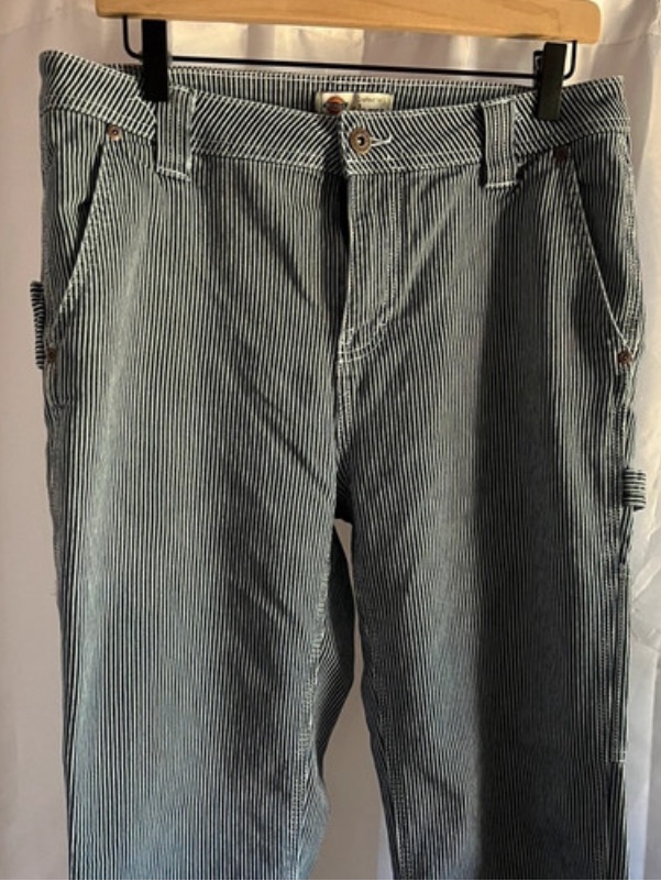 Dickies Blue & White Pinstripe Carpenter Pants Size 10r
